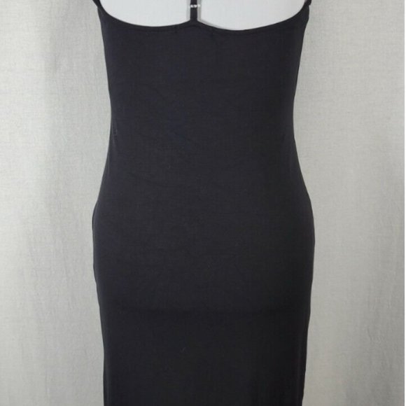 SNST Bodycon Midi Dress S Black T-back Side Slit Knit Material NWT - Picture 11 of 11